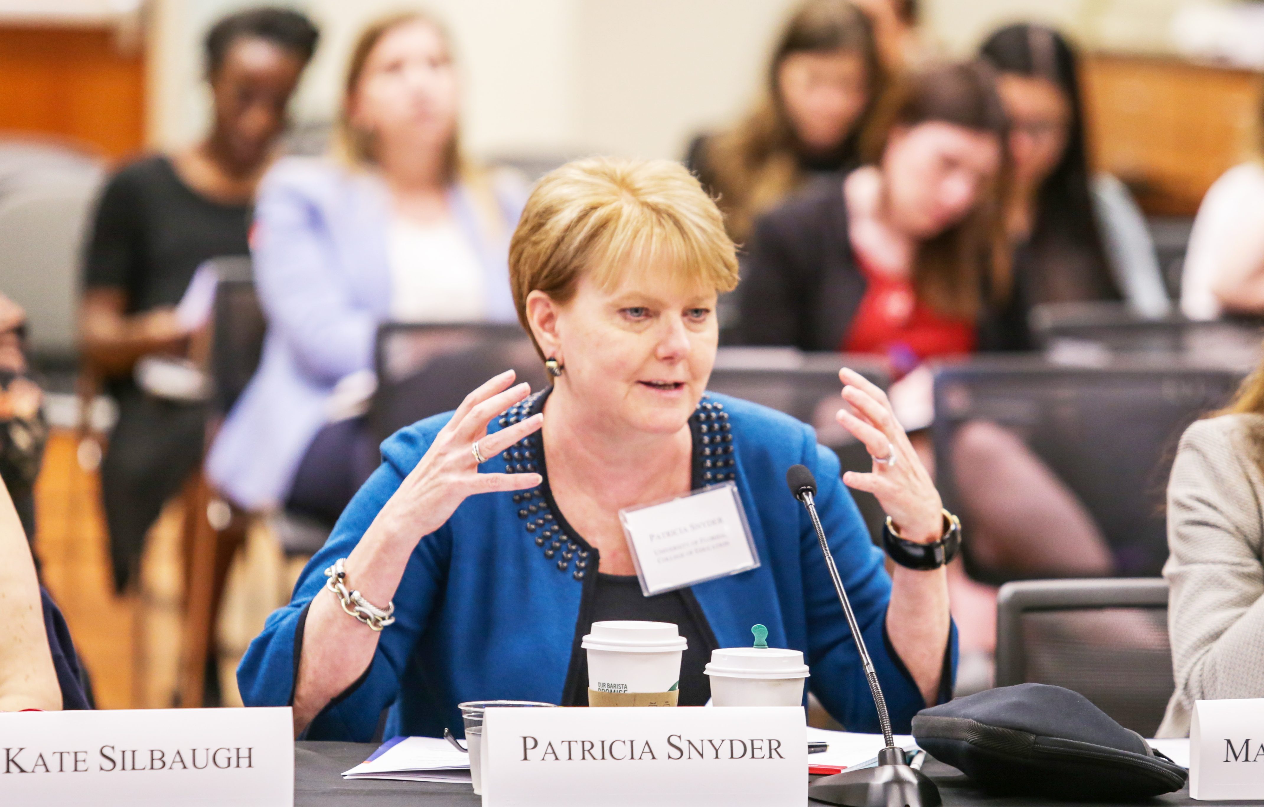 Patricia Snyder speaking at a conference